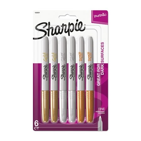 Sanford Permanent Marker, Assorted, Fine Tip, 6 PK 1829201